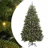 vidaXL Sapin de Noël artificiel 210 cm 300 LED Blanc chaud PVC et Acier Vert