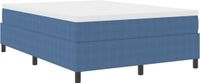 vidaXL Boxspringbed Blauw en Wit 140 x 190 cm Corduroy stof