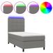 VidaXL Boxspringbed met matras en LED-verlichting, donkergrijs, 80x200 cm, stof
