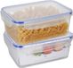Excellent Houseware Boîte de conservation - 2x - 2200 ml - transparent - plastique