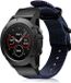 Strap-it Garmin Stoffen nylon bandje gesp geschikt voor Garmin Fenix 5x / 6x (Blauw)
