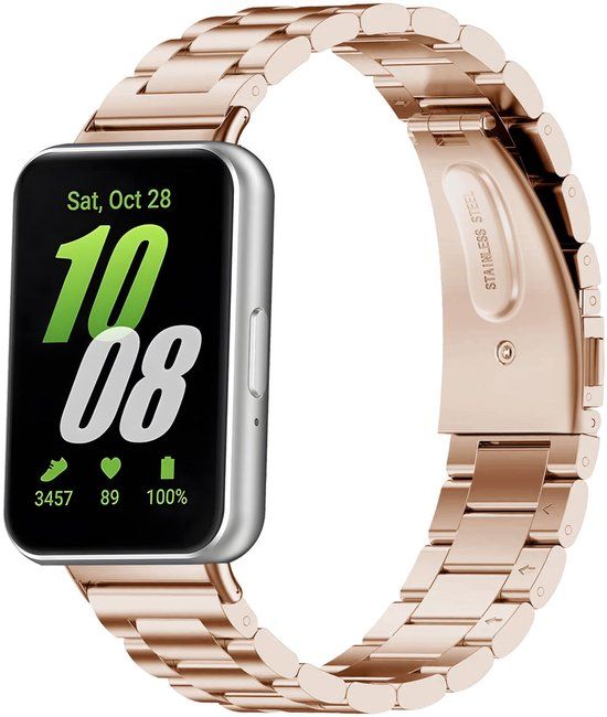imoshion Stalen bandje - Geschikt voor Samsung Galaxy Fit 3 - Rosé Goud
