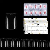 Goodbitz® Nageltips Square 500 stuks Kort Transparant ABS