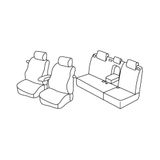 Set Superior Set stoelhoezen grijs/zwart compatibel met Toyota Auris 3p (04/07>11/12)