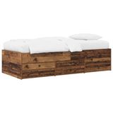 vidaXL Bedombouw met opslag en lade, Oud hout, 80 x 200 cm