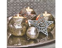 Servetten Kaarsen Goud 33x33cm