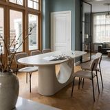 DÉJA Living Eettafel Motala - Ovaal Off White Betonlook - 240x100x76cm