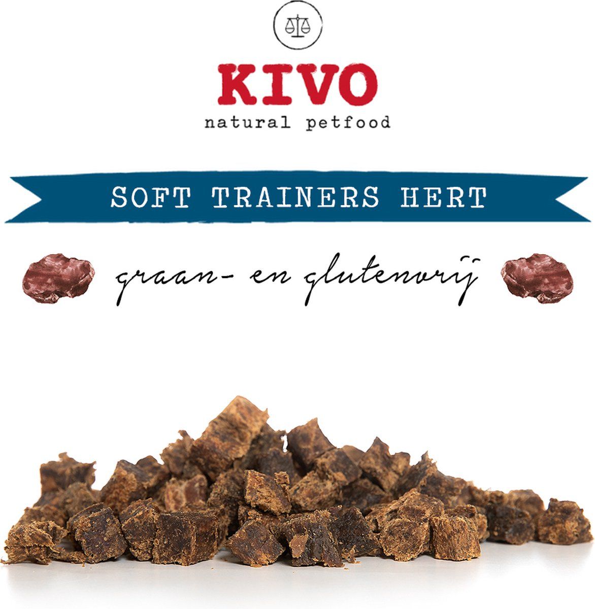 Kivo Petfood Hondensnack Soft Trainers Hert 2x 100 gram - Graanvrij en Glutenvrij