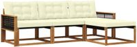 vidaXL - Acacia houten loungeset - 4-delig - Natuurlijk en crème