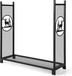 COSTWAY Houtrek voor open haard, grote metalen houtopslag, draagvermogen tot 140 kg, afmetingen 121x38x117 cm