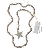 Star Trading Beady Lichtdecoratie ketting 30 LED lampjes Warm wit Grijs