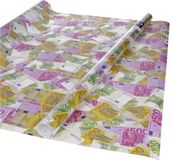 Bellatio Decorations Inpakpapier - Euro geld biljetten - 250 x 70 cm - cadeaupapier rollen - verjaardag
