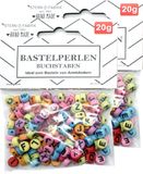 Stern Fabrik Stern Fabric Letterkralen - 320x - gekleurd - 6 mm - kunststof - alfabet knutselkralen