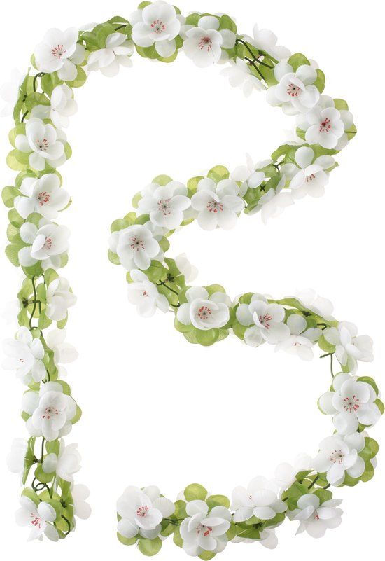 Witte Basil Flower Garland Bloemenstreng - Kunststof - 23.30 cm