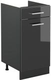 Vicco Keukenonderkast R-Line, Antraciet Hoogglans/Antraciet, 40 cm zonder werkblad