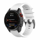 By Qubix Garmin By Qubix Siliconen Sportbandje - Wit - 22mm Quickfit - Geschikt voor Garmin Tactix 8 - 47mm