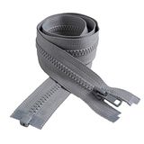 IPEA Ritssluiting maat #5 - lengte 65 cm - 2 stuks - twee deelbare ritssluitingen voor naaiwerk, jassen - ritssluiting - breedte 30 mm - kleur grijs