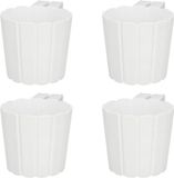Kotarbau Balkonpot - Witte Bloempot - Hangbaar - 15cm - 4 stuks