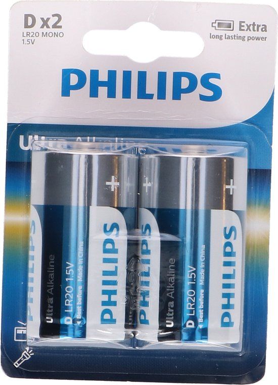 Philips LR20E2B/10 - Batterij - 2 stuks