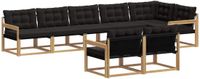 vidaXL Hoek loungeset 8-delig Acacia Hout Wit en Zwart