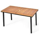 COSTWAY Eettafel (L x B x H): 140 x 75 x 75,5 cm