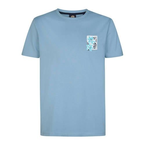 Petrol Industries regular T-shirt met backprint grijsblauw