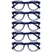 Opulize Pop 5 Stuks Retro Ronde Glad Mat Blauw Mannen Vrouwen Leesbril Scharnieren Met Veer RRRRR2-3 +1,00
