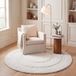 Safavieh Florida Shag Collection SG454-111 tapijt, gestructureerd, 3 cm dik, rond, 1,2 m, crème/crème