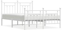 vidaXL Bedframe met hoofd- en voeteneinde metaal wit 140x200 cm