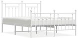 vidaXL Bedframe met hoofd- en voeteneinde metaal wit 140x200 cm