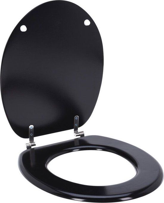 Bathroom Solutions Toiletbril MDF 18 inch zwart - Zwart - MDF