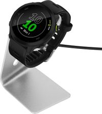 kwmobile USB-oplaadstandaard geschikt voor Garmin vivoactive 6 / vivoactive 5 / Forerunner 55 / 255 / 255 Music - Oplader voor smartwatch - In zwart / zilver
