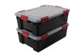 IRIS boîte de rangement hermétique - 30l - plastique - noir/transparent/rouge - set de 2