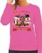 Bellatio Decorations Foute Kersttrui sweater - dames - We wish you - roze - kerst dieren - cadeau - L
