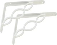 AMIG Plankdrager/steun/beugel Decoratief - 2x - metaal - wit - H150 x B125 mm - Tot 195 kg