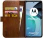 Rosso Element Book Case Wallet Hoesje Geschikt voor Motorola Moto G72 | Portemonnee | 3 Pasjes | Magneetsluiting | Stand Functie | Bruin