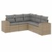 vidaXL 5-delige Loungeset met kussens, polyrattan, beige