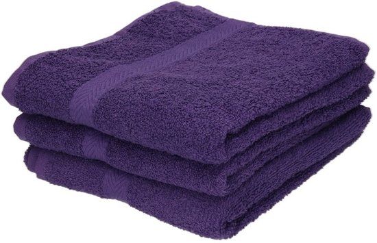 Towelcity 3x Luxe handdoeken paars 50 x 90 cm - 550 grams