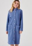 Damart - Peignoir en polaire Thermolactyl - Femme - Bleu - 50-52 (XL)