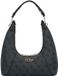 GUESS Calista Top Zip Shoulder Bag Coal Logo Donkergrijs