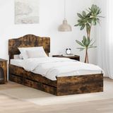 vidaXL Bedframe met lade Rook Eiken 90 x 200 cm Ingenieurshout