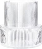 Merkloos Geribbelde Vaas 19 cm - Veelkleurig Glas