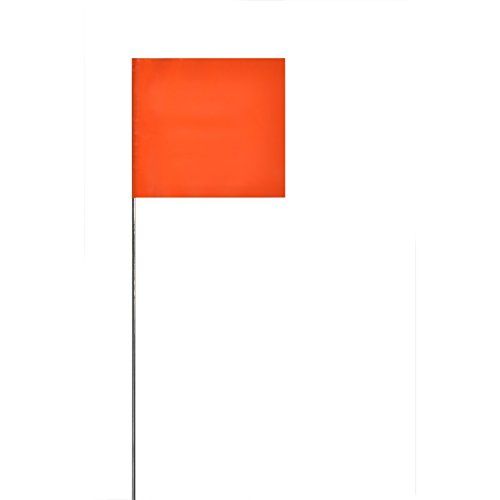 Swanson Tool Co FOR15100 Door Marking Flags - 2.5" Flag, 15" Staff, Orange, 100-Pack