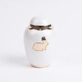 Urn Store Smulders Verhuur & Handelsonderneming B.V. Dieren Urn Konijn Middel 600 ml Wit Goudkleurig Glans