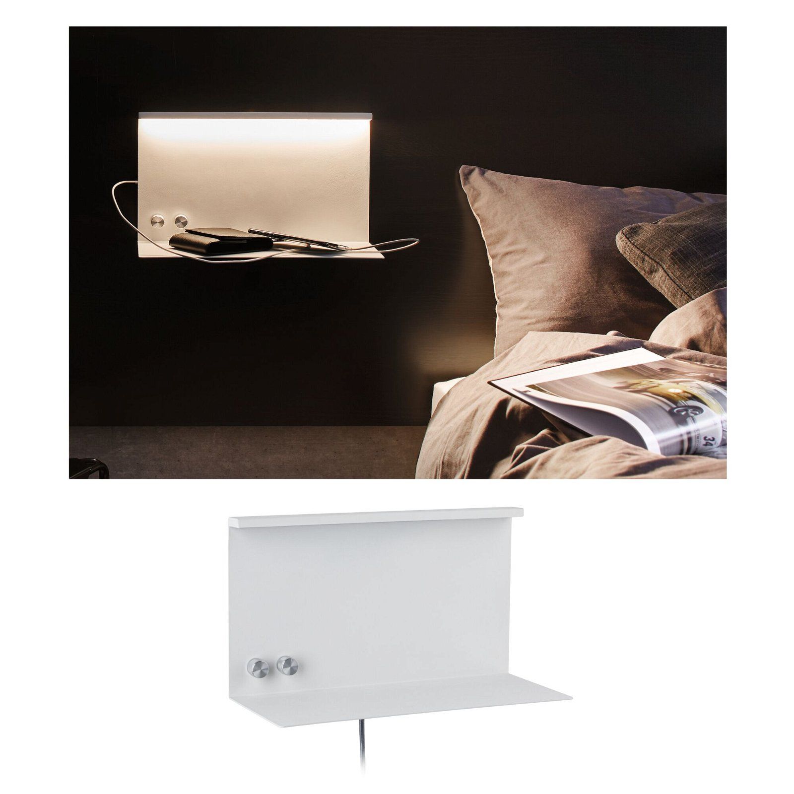 Paulmann Jarina LED-wandlamp - Wit mat - USB C - 3000K - Dimbaar