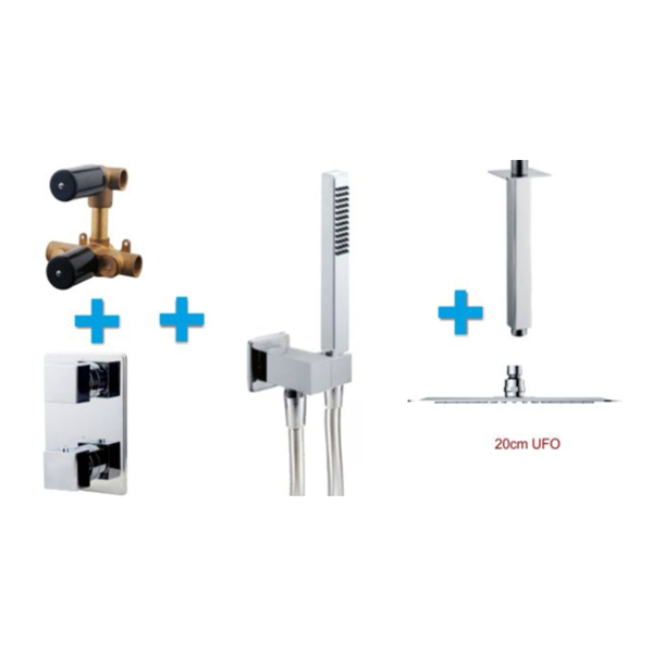 Wiesbaden Praya Wiesbaden One-pack inbouwthermost.set type 133 30cm ufo 29.5033