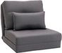 HOMCOM Fauteuil de sol 2-en-1 Lit pliant avec dossier réglable, Lin, Gris foncé