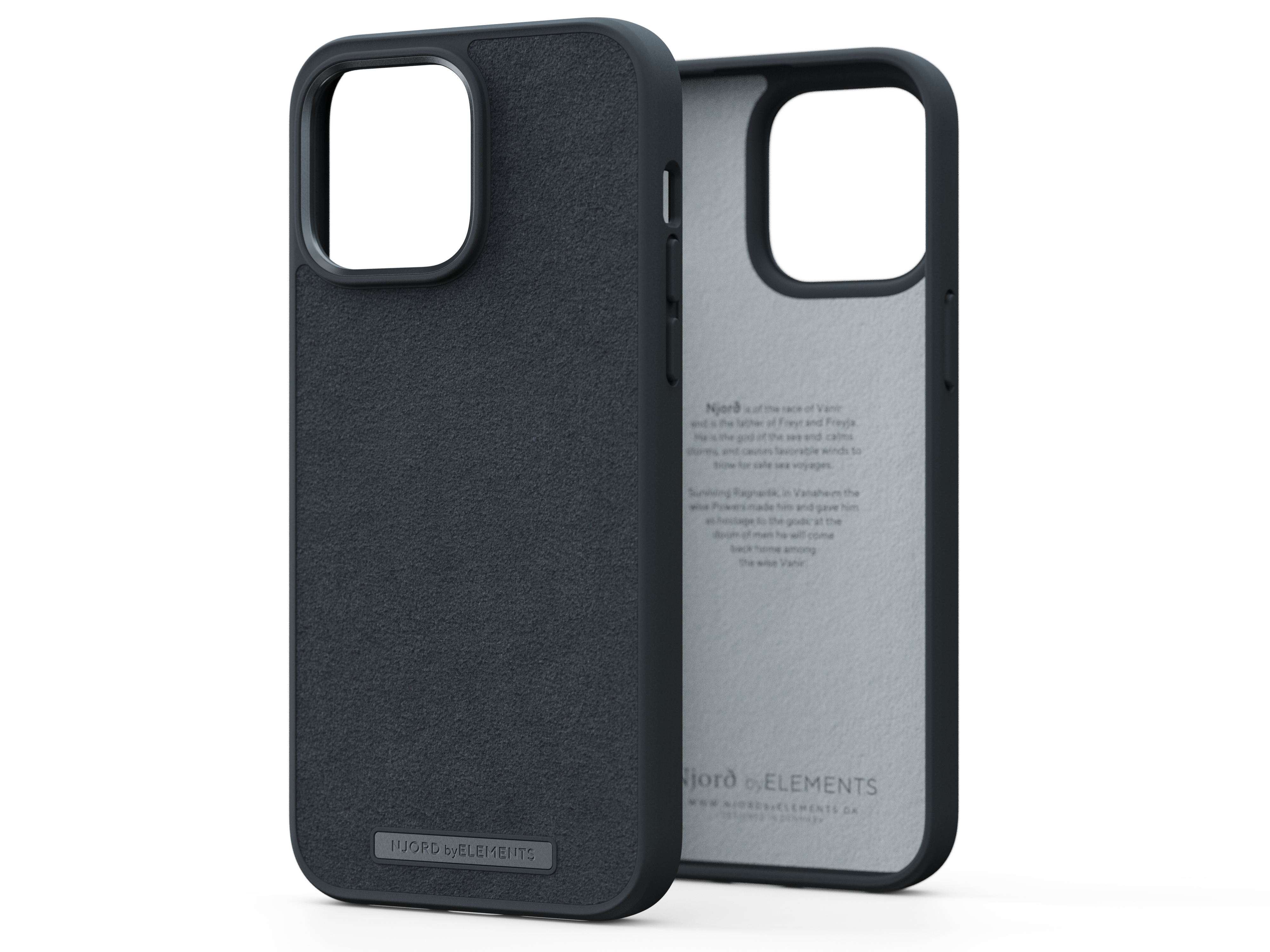 Njord byELEMENTS Suede Comfort+ Case - iPhone 14 Pro Max - Black