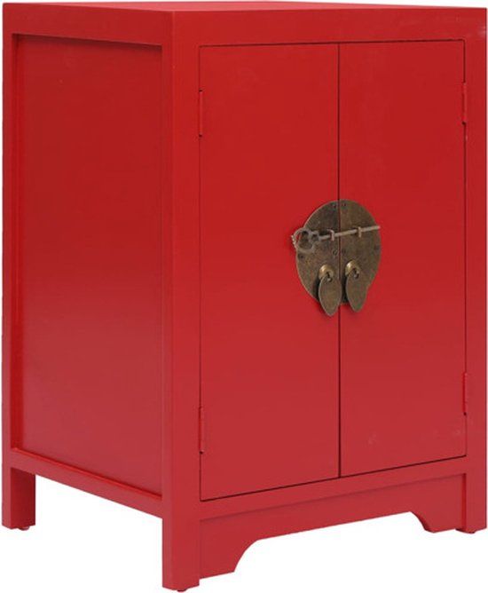 vidaXL Nachtkastje 38x28x52 cm paulowniahout rood