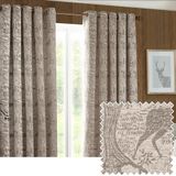 furn. Winter Woods Dier Chenille Jacquard Oogjes Gordijnen